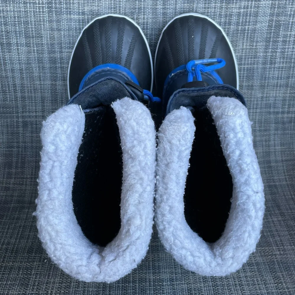 Sorel Kids Yoot Pac Nylon Waterproof Winter Boots Blue/Black Snow Shoes Youth 2